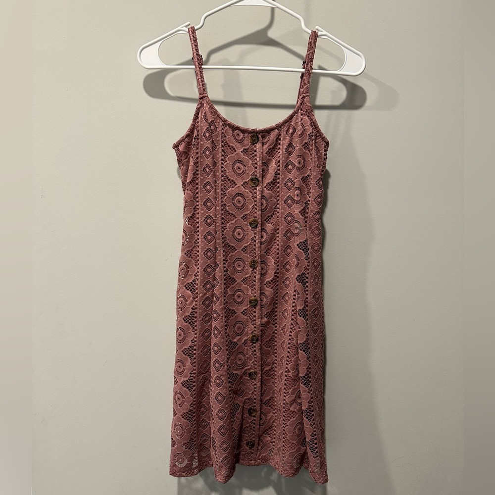 Lace Button-Front Fit & Flare Dress NWT